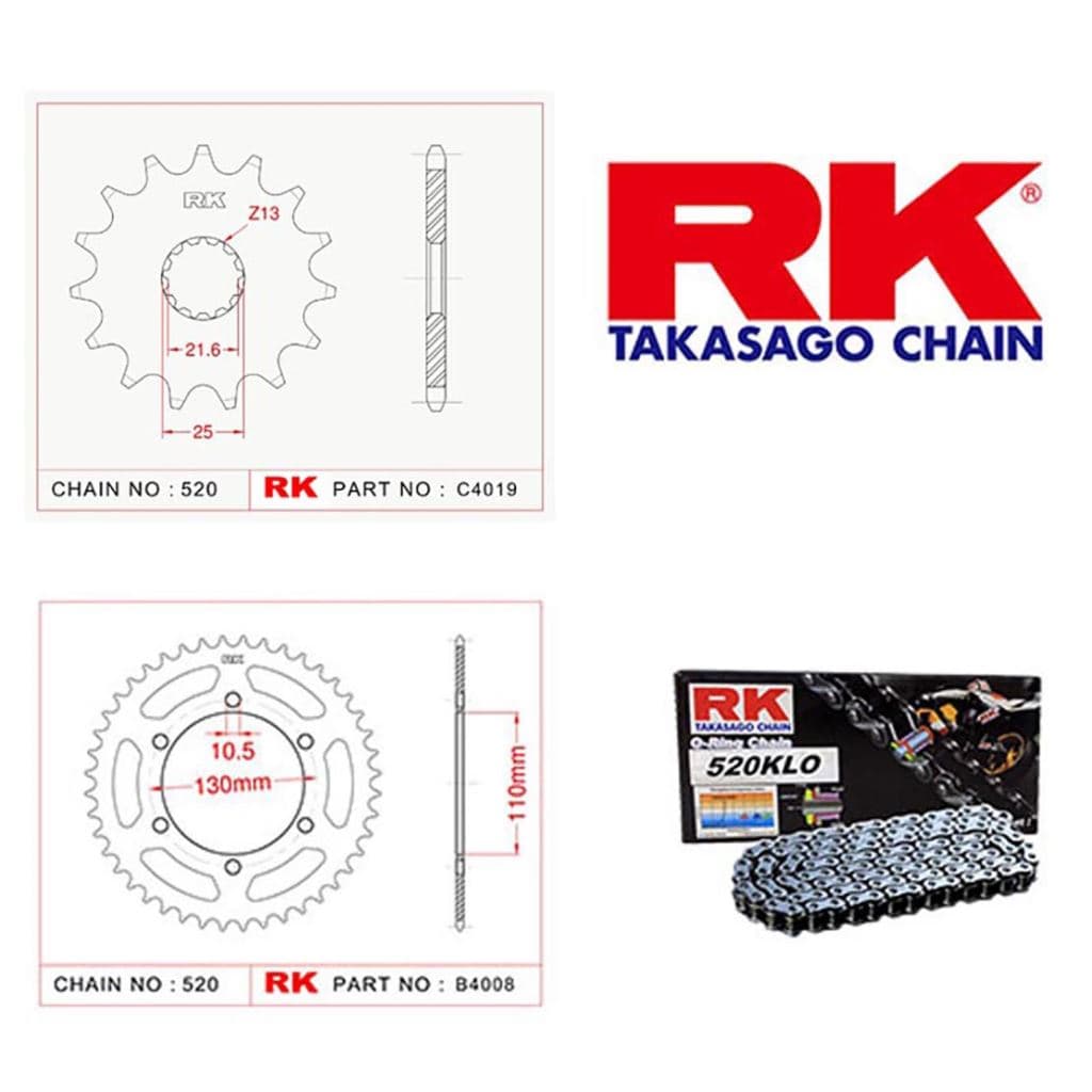 Yamaha YZF-R25 Rk Zincir Dişli Set 520 KLO O-Ring 14/43T