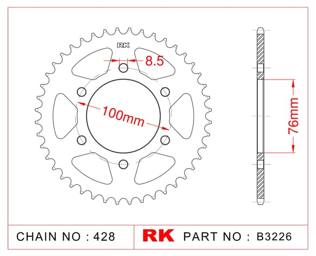 Yamaha YZF-R 125 ABS RK Çelik Arka Dişli B3226-48