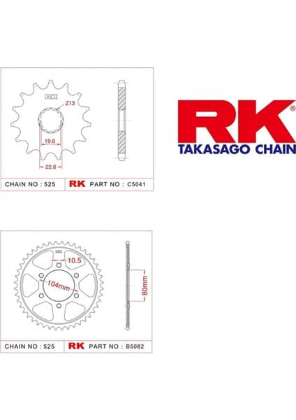 Ultra Motor Rk Kawasaki Zx 10 R 17/41T Ön Arka Dişli Set 525 08-10