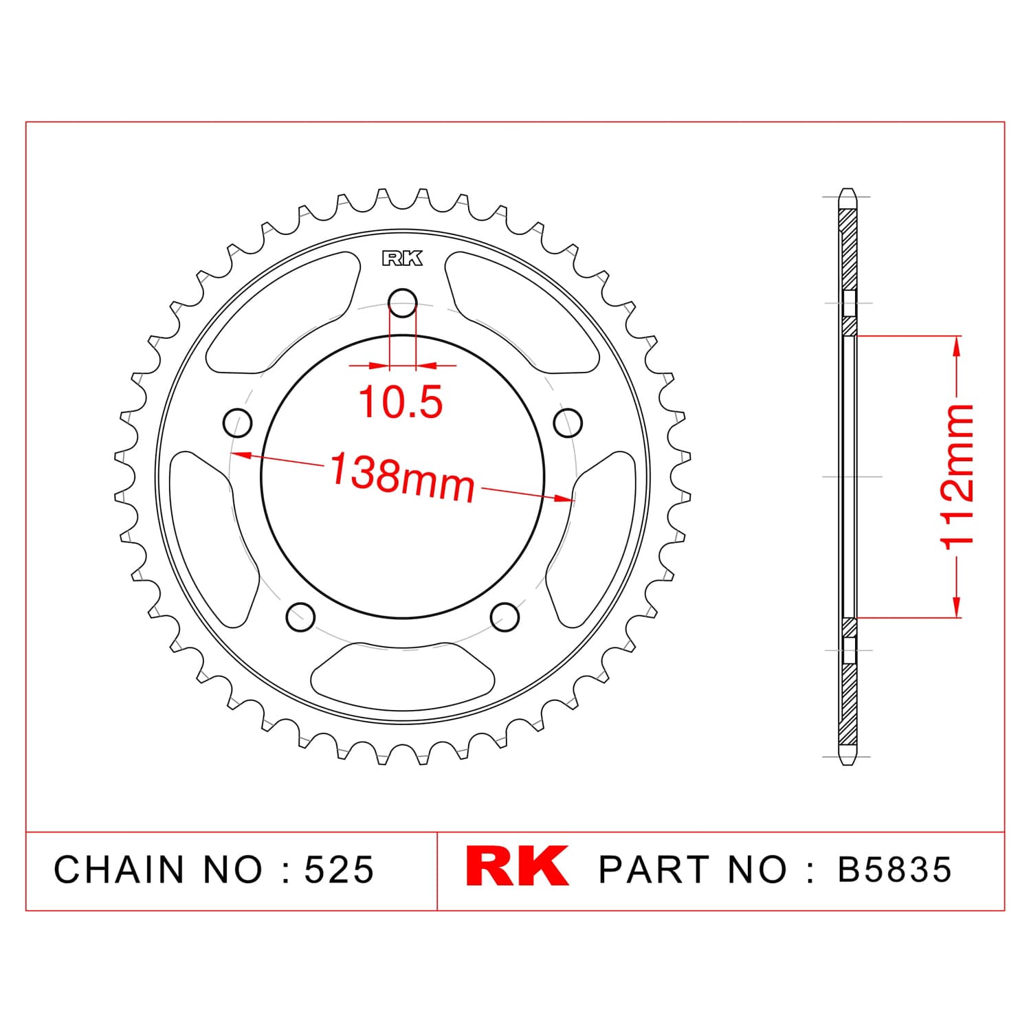 Yamaha YZF-R1 M RK Çelik Arka Dişli B5835-41