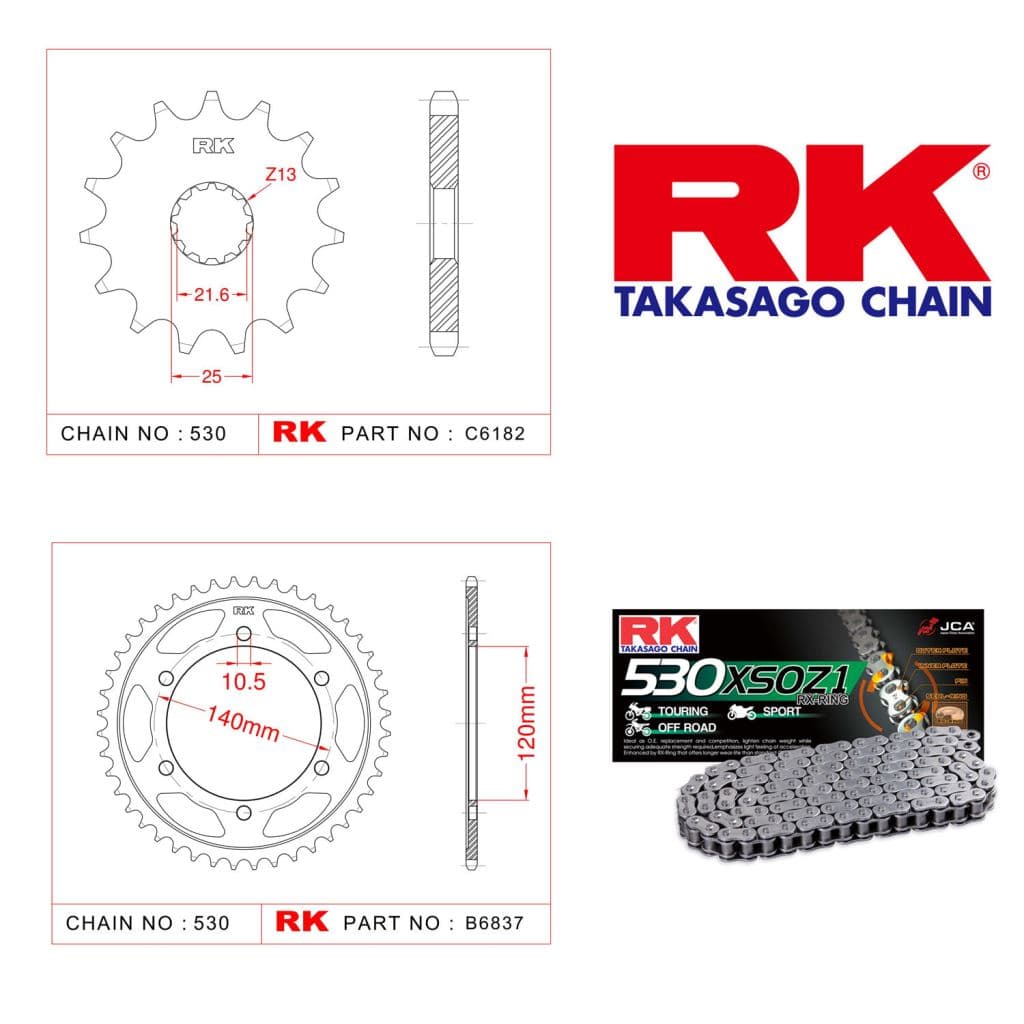 Kawasaki VN 800 DRIFTER Rk X-ring Zincir Dişli Set 530 XSO-17/40T