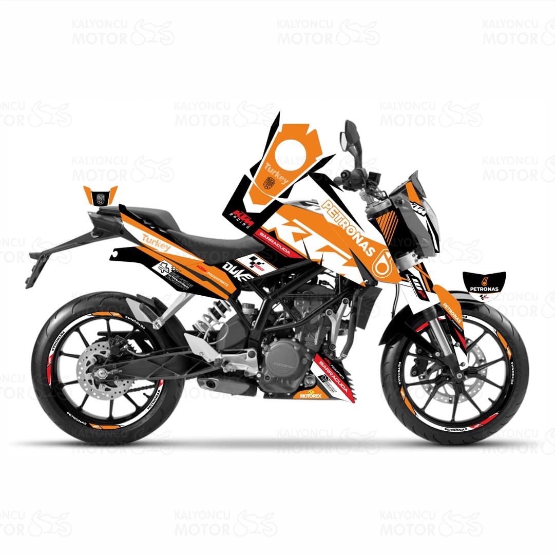 KTM Duke 125 Petronas Design Turuncu Sticker Set
