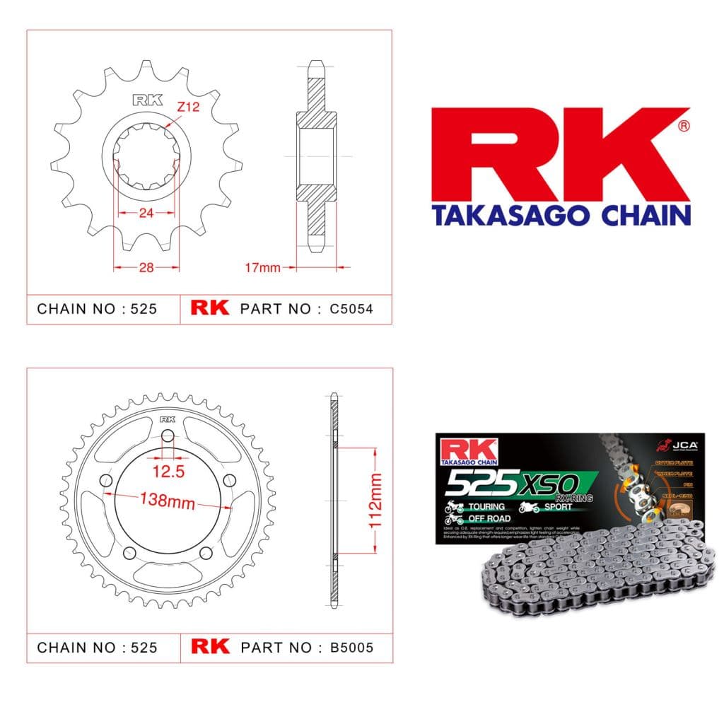 Honda CB 600 F HORNET Rk X-ring Zincir Dişli Set 525 XSO-15/42T