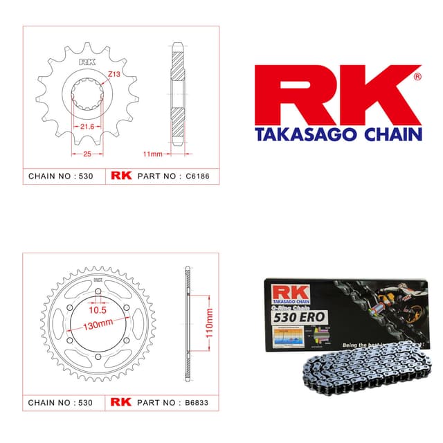 Yamaha FZ 6 FAZER Rk Zincir Dişli Set 530 ERO O-Ring 16/46T