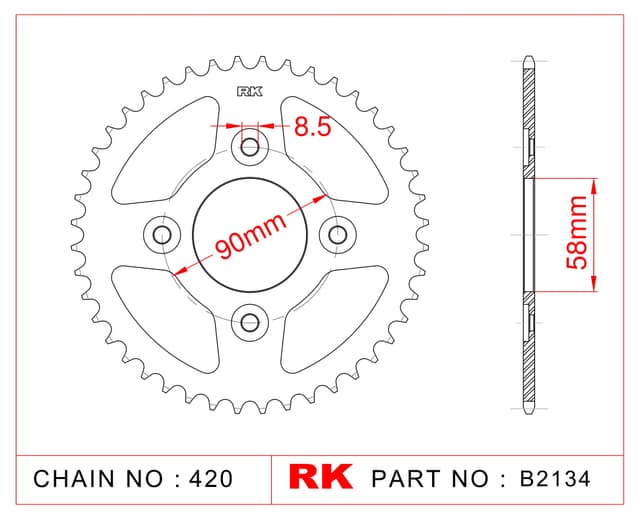 Honda MSX 125  Arka RK Çelik Arka Dişli B2134-34