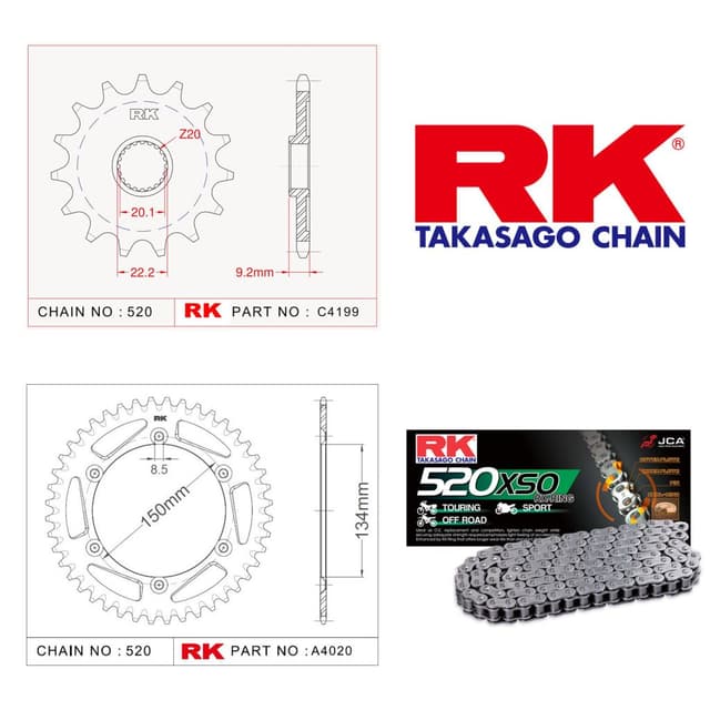 Kawasaki KX 250 F Rk Off-Road Zincir Dişli Set 520 MXZ 13/48T