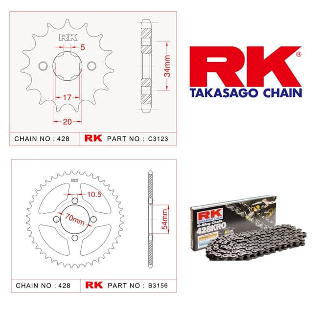 Honda CBR 125 R Rk O-ring Zincir Dişli Set 428 SO-15/42T
