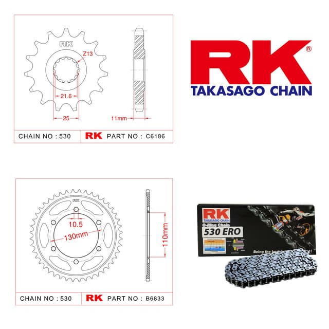 Yamaha YZF-R6 Rk Zincir Dişli Set 530 ERO O-Ring 16/48T