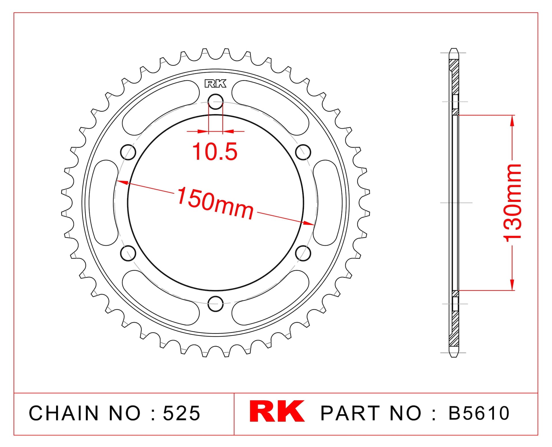 Yamaha FZ8 NA ABS RK Çelik Arka Dişli B5610-46