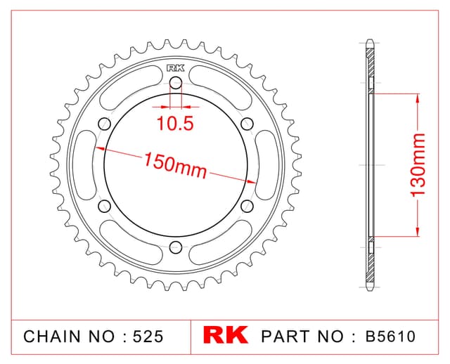 Yamaha FZ8 NA ABS RK Çelik Arka Dişli B5610-46