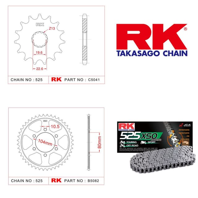Kawasaki ZX-10 R NINJA Rk X-ring Zincir Dişli Set 525 XSO-17/39T