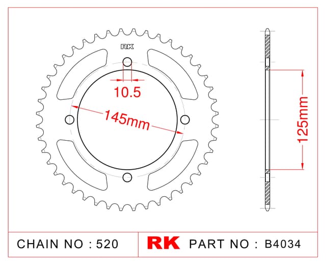Yamaha XTZ 660 TENERE RK Çelik Arka Dişli B4034-46