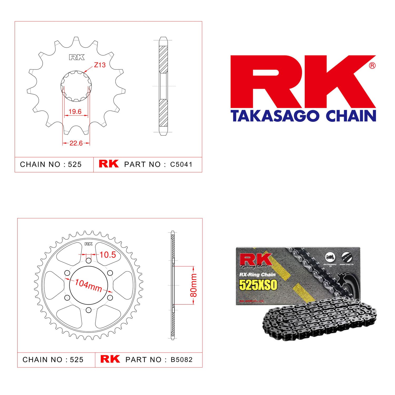 Kawasaki ZX 10 R NINJA ABS Rk X-ring Zincir Dişli Set 525 XSO 17/39T - görsel 3