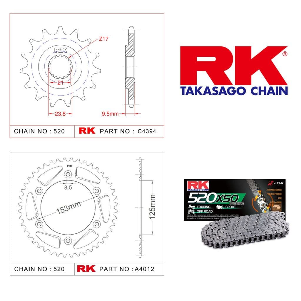 Honda CRF 450 X Rk X-ring Zincir Dişli Set 520 XSO-13/51T
