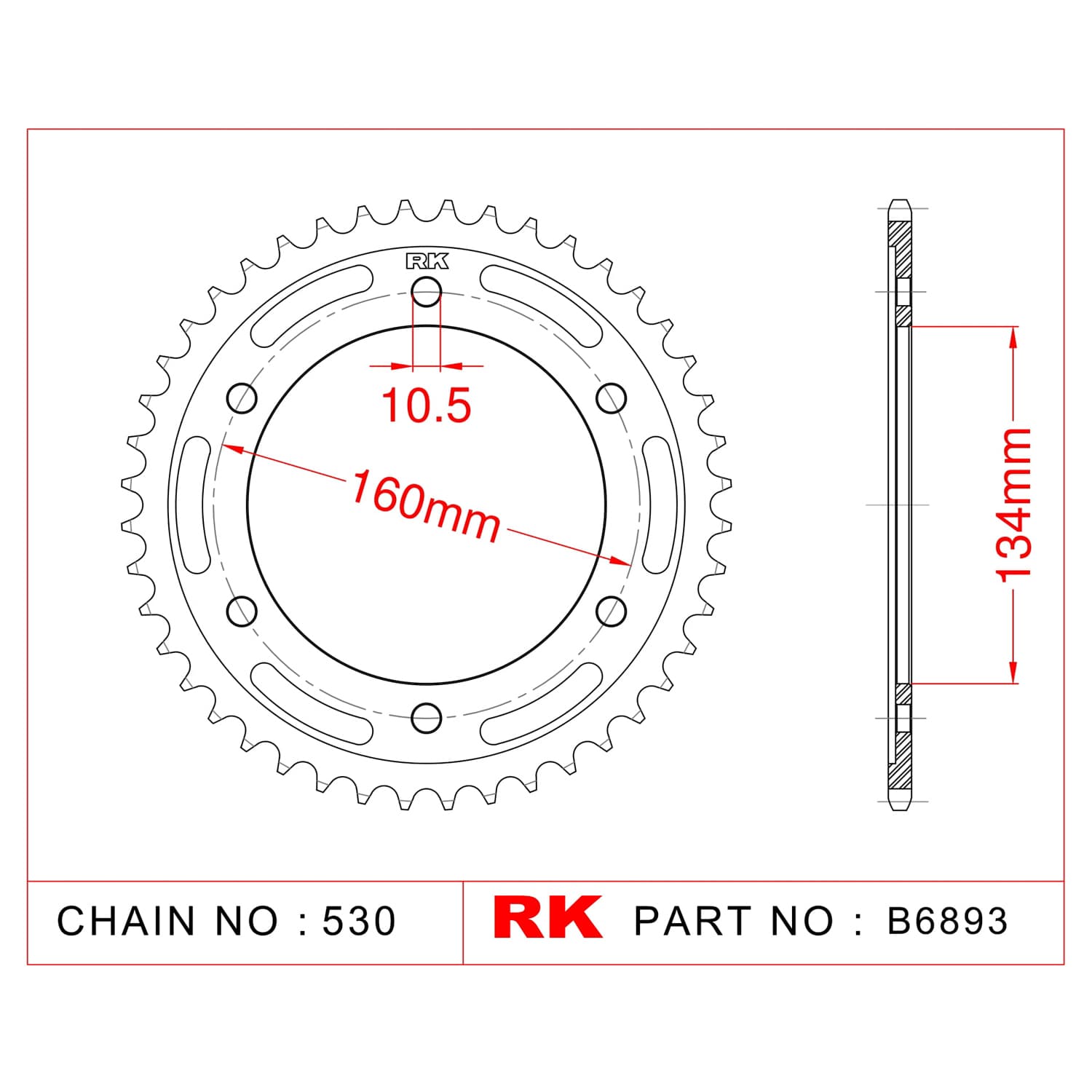 Honda CBR 900 RR RK Çelik Arka Dişli B6893-42