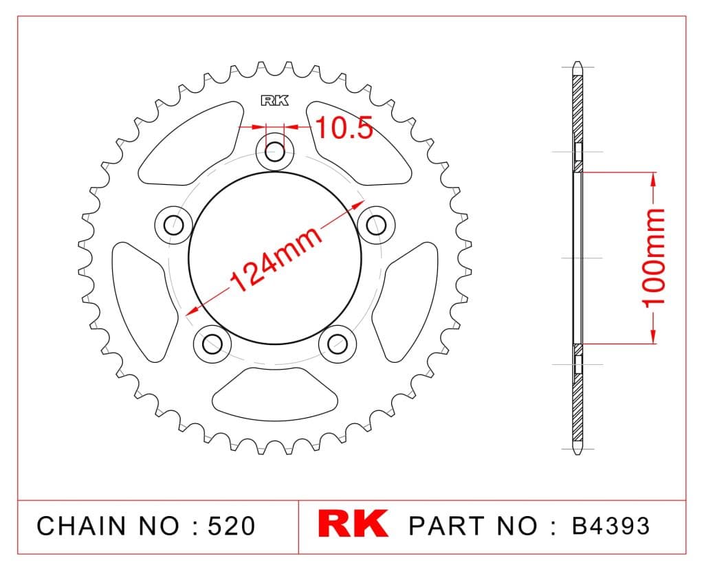 Ducati SCRAMBLER SIXTY2 RK Çelik Arka Dişli B4393-48