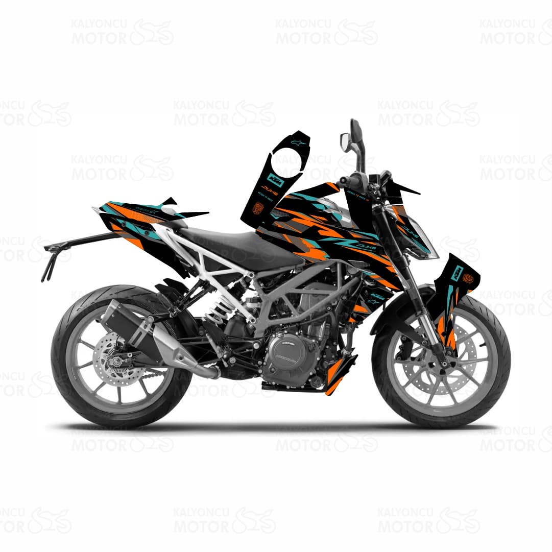 KTM Duke DK002 Design Siyah Turuncu Turkuaz (2017-2022)