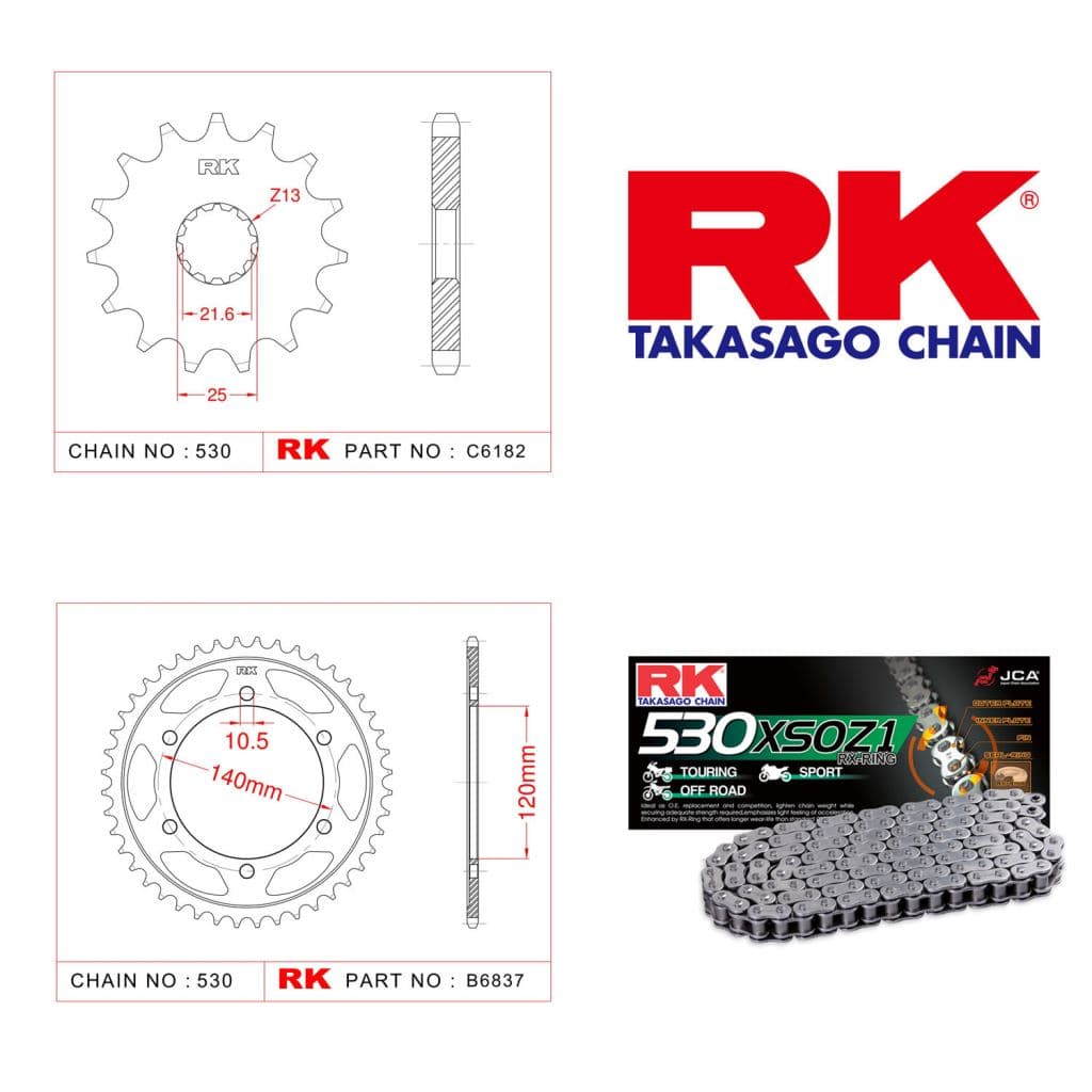 Suzuki GSX-R 1300 HAYABUSA Rk X-ring Zincir Dişli Set 530 XSO-17/40T