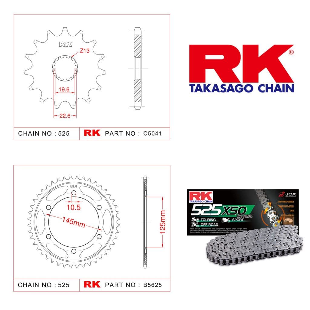 Yamaha TDM 850 Rk X-ring Zincir Dişli Set 525 XSO-16/43T