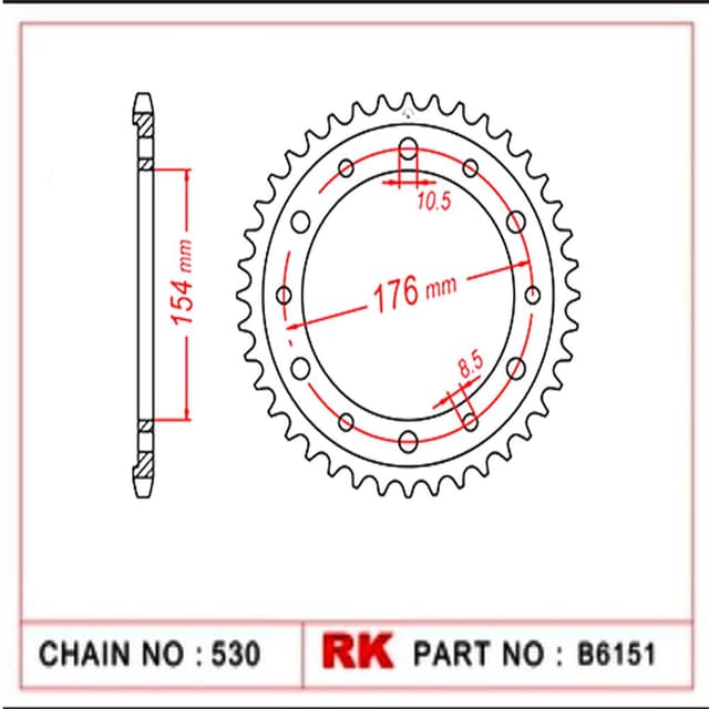 Honda VFR 800 X CROSSRUNNER ABS RK Çelik Arka Dişli B6151-43