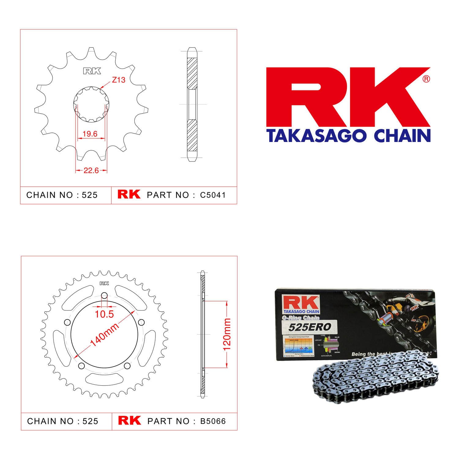 Suzuki DL 650 V-STROM Rk Zincir Dişli Set 525 ERO O-Ring 15/47T