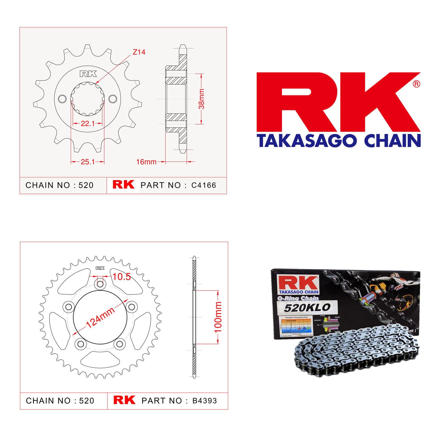Ducati SCRAMBLER CAFE RACER  Rk Zincir Dişli Set 520 KLO O-Ring 15/46T