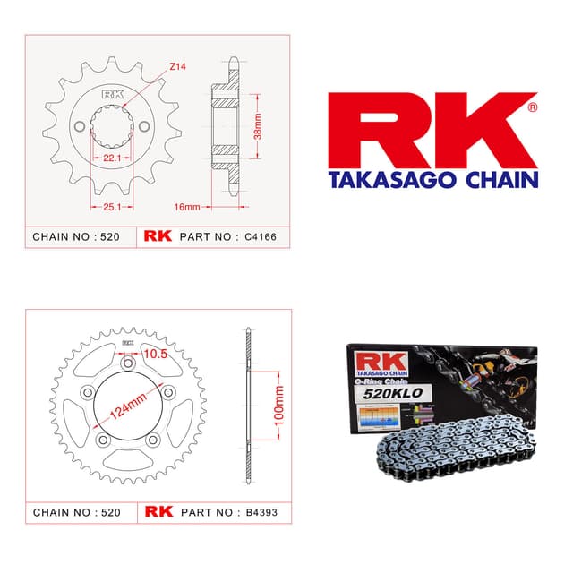 Ducati SCRAMBLER CAFE RACER  Rk Zincir Dişli Set 520 KLO O-Ring 15/46T