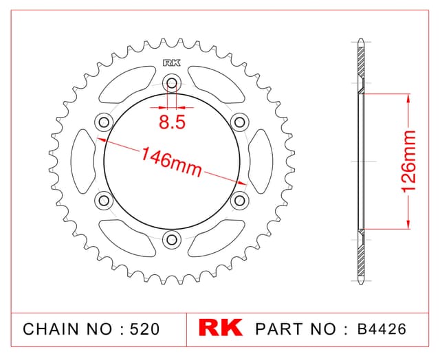 Suzuki DR-Z 400 SM RK Çelik Arka Dişli B4426-41