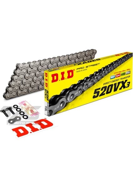 DID Dıd Zincir Çelik 520-114L Vx3 X-Rıng 2017-2023 Kawasaki Ninja 650