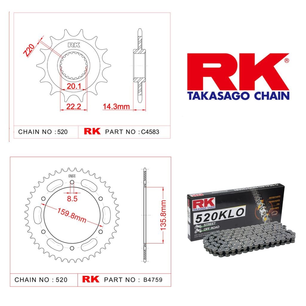 Bmw G 310 R Rk Zincir Dişli Set 520 KLO O-Ring 16/40T