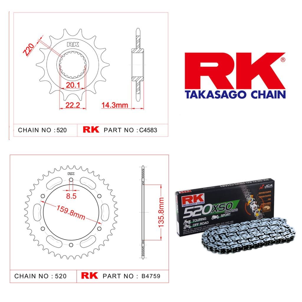 Bmw G 310 R Rk Zincir Dişli Set 520 XSO X-Ring 16/40T