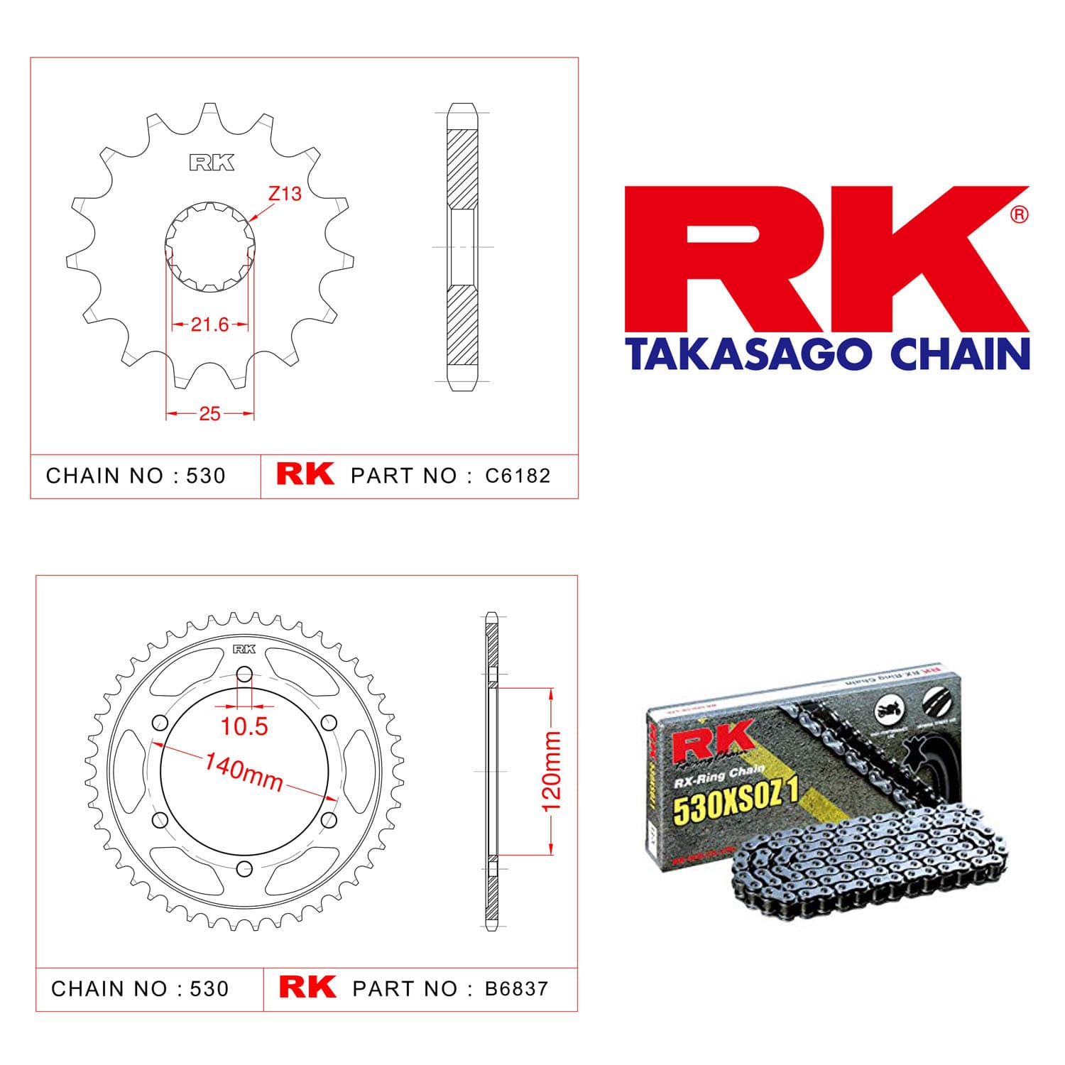 Kawasaki VN 800 CLASSIC Rk X-ring Zincir Dişli Set 530 XSO 17/42T - görsel 3