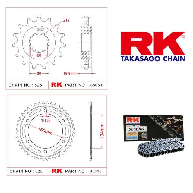 Honda CBR 600 F Rk Zincir Dişli Set 525 ERO O-Ring 16/45T