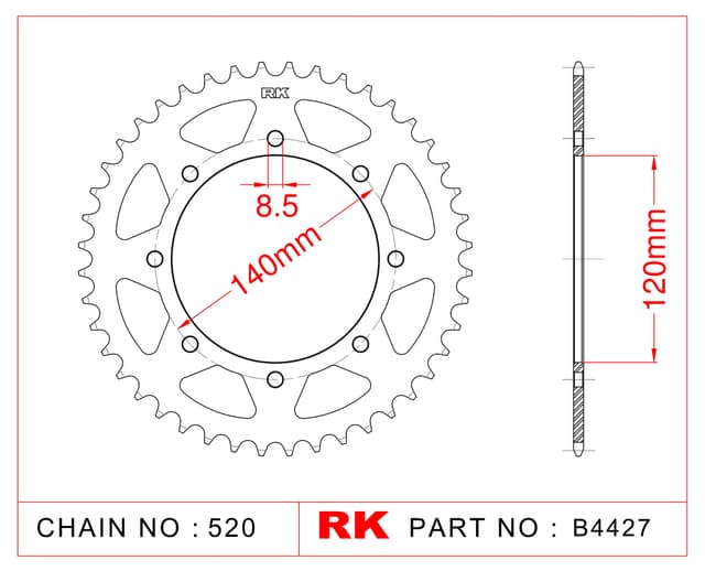 Kawasaki KLE 500 RK Çelik Arka Dişli B4427-46