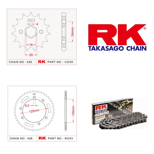 Yamaha XT 125 X Rk O-ring Zincir Dişli Set 428 SO-14/48T