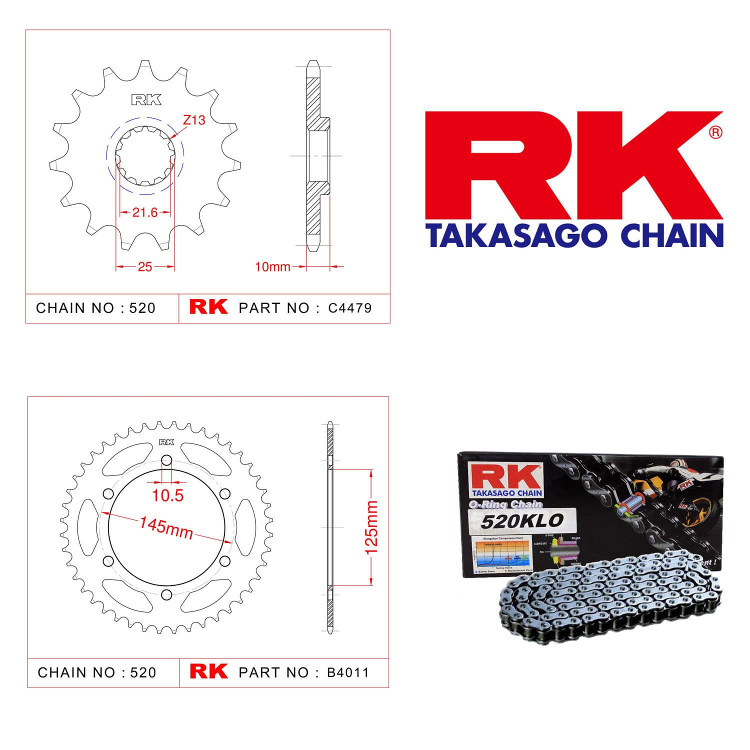 Yamaha XTZ 660 TENERE Rk Zincir Dişli Set 520 KLO O-Ring 15/45T