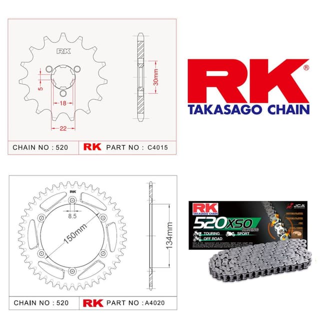 Kawasaki KX 125 Rk Off-Road Zincir Dişli Set 520 MXZ 13/51T