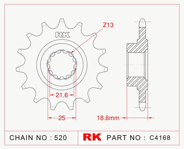 Kawasaki Z 750 S RK Çelik Ön Dişli C4168-15