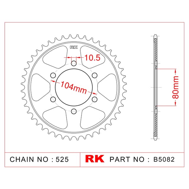 Kawasaki Z 1000 RK Çelik Arka Dişli B5082-40