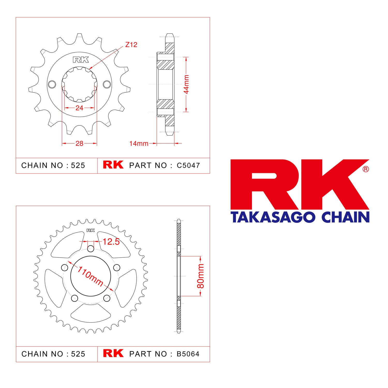 Honda XRV 750 AFRICA TWIN Rk Ön Arka Dişli 525 - 16/45 T - görsel 3