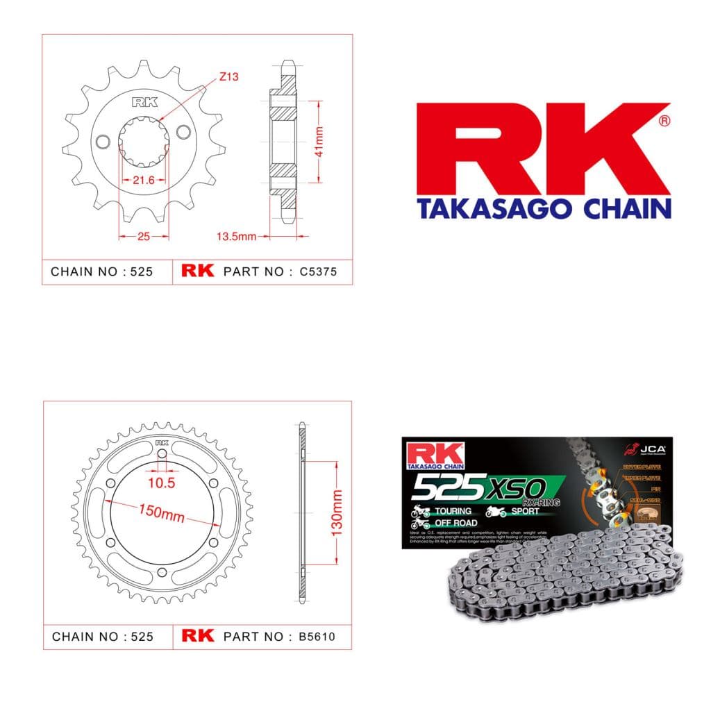 Honda XL 700 V TRANSALP Rk X-ring Zincir Dişli Set 525 XSO-15/47T