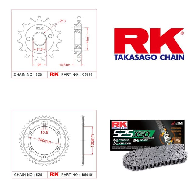 Honda XL 700 V TRANSALP Rk X-ring Zincir Dişli Set 525 XSO-15/47T