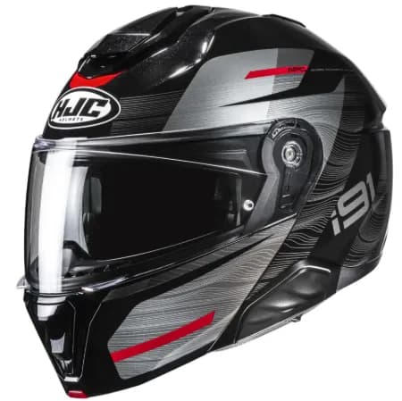 HJC İ91 Dusk MC1 Çene Açılır Motosiklet Kaskı Gri Kırmızı