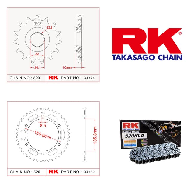Bmw F 650 Rk Zincir Dişli Set 520 KLO O-Ring 16/47T