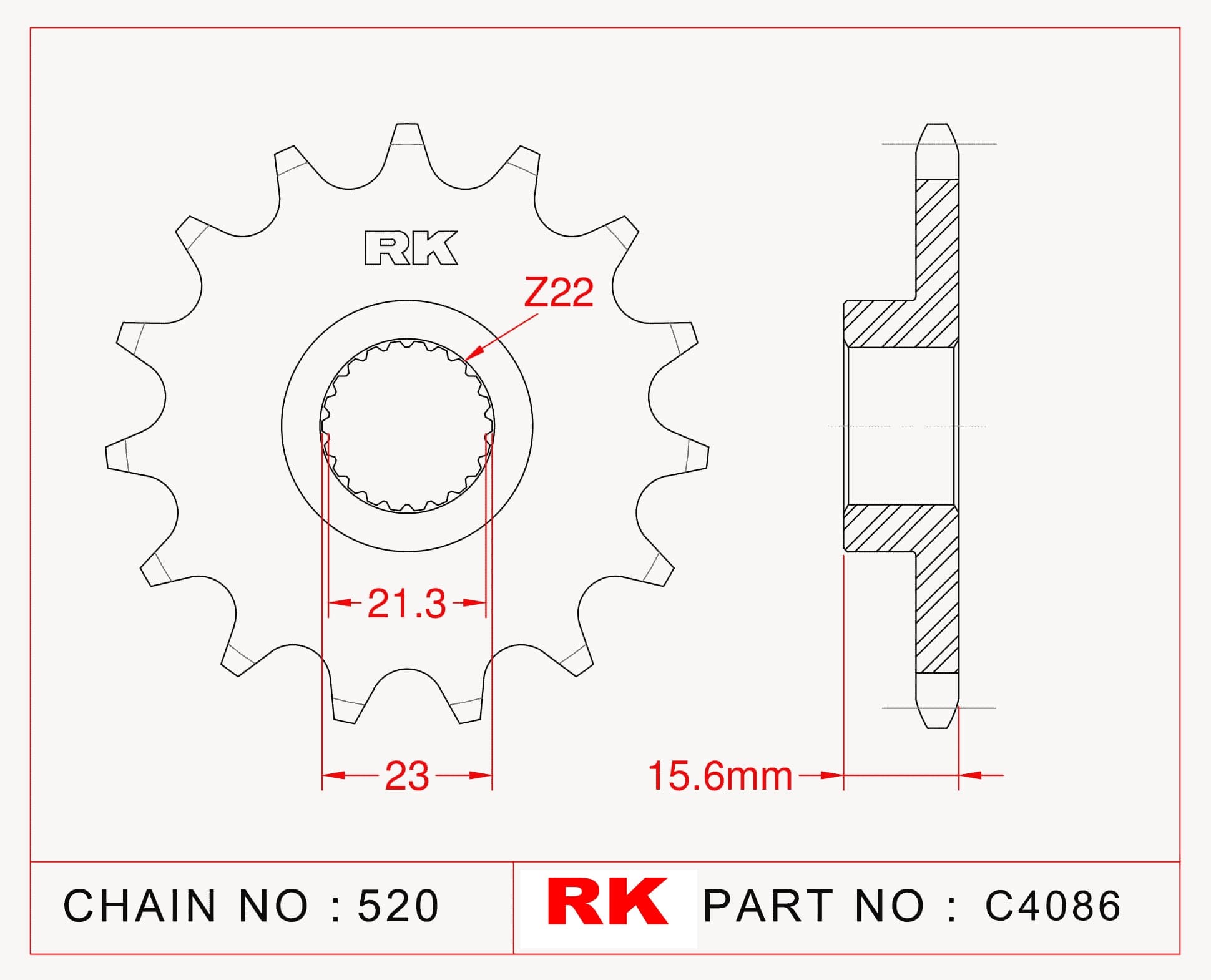 Yamaha XT 600 E RK Çelik Ön Dişli C4086-15