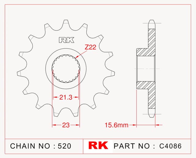 Yamaha XT 600 E RK Çelik Ön Dişli C4086-15