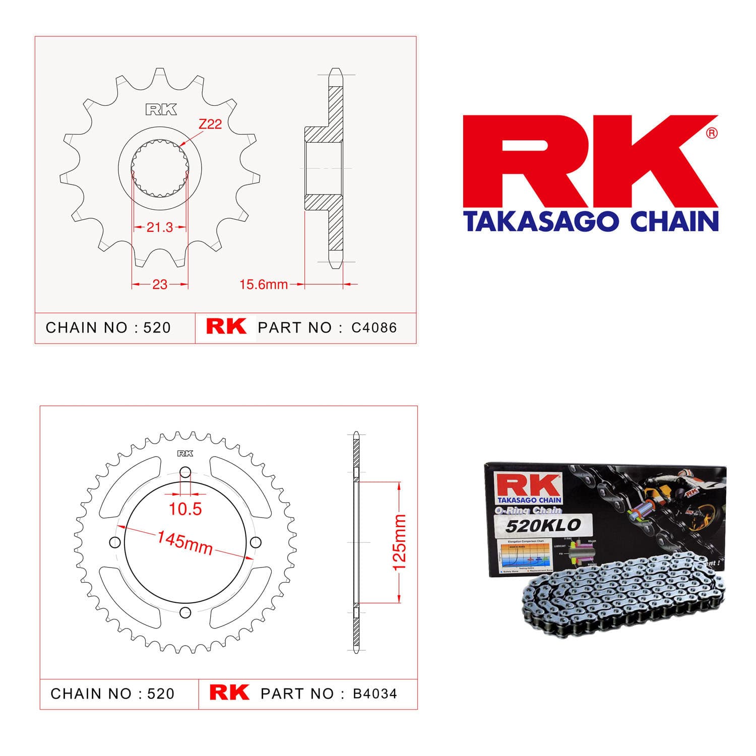 Yamaha XTZ 660 TENERE Rk Zincir Dişli Set 520 KLO O-Ring 15/46T