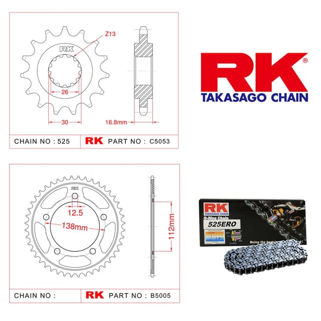 Honda CB 600 F HORNET Rk Zincir Dişli Set 525 ERO O-Ring 16/43T