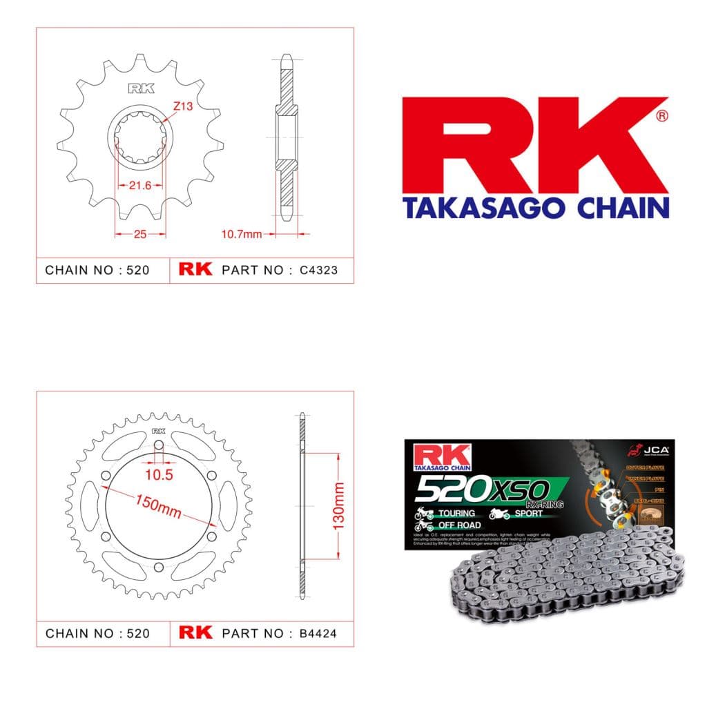Yamaha XJ 6 N DIVERSION Rk X-ring Zincir Dişli Set 520 XSO-16/46T