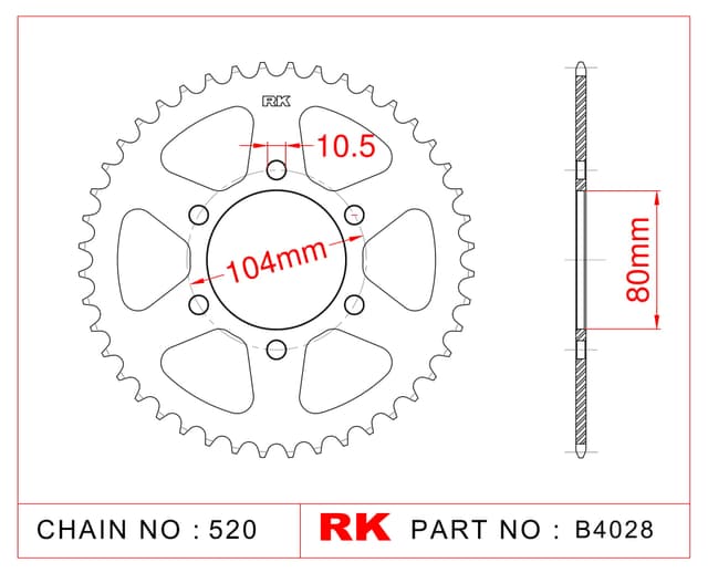 Kawasaki Z 800 RK Çelik Arka Dişli B4028-45